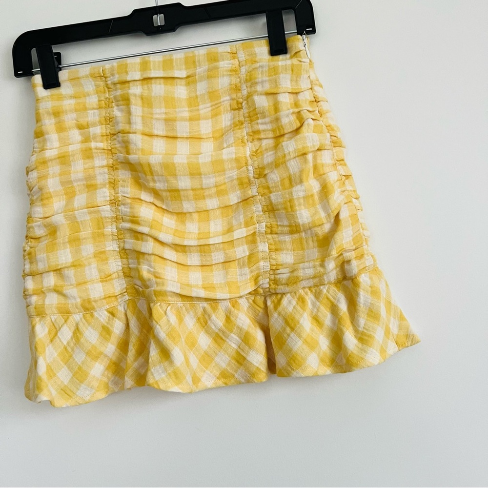 Zara Gingham Ruched Mini Skirt - Picture 8 of 13